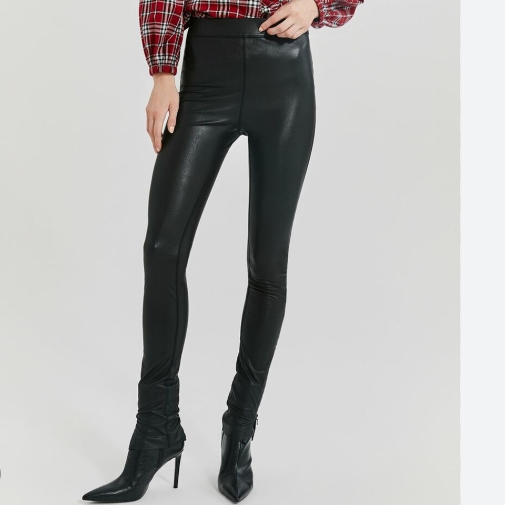 NWT Something Navy Faux Leather Leggings